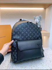 Louis Vuitton LV Aerogram Takeoff Premium Backpack With Dust Bag & Tag (Black Grey - 1136)