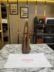 Guess Stone Eco Mietta Tote With Dust Bag (Brown)