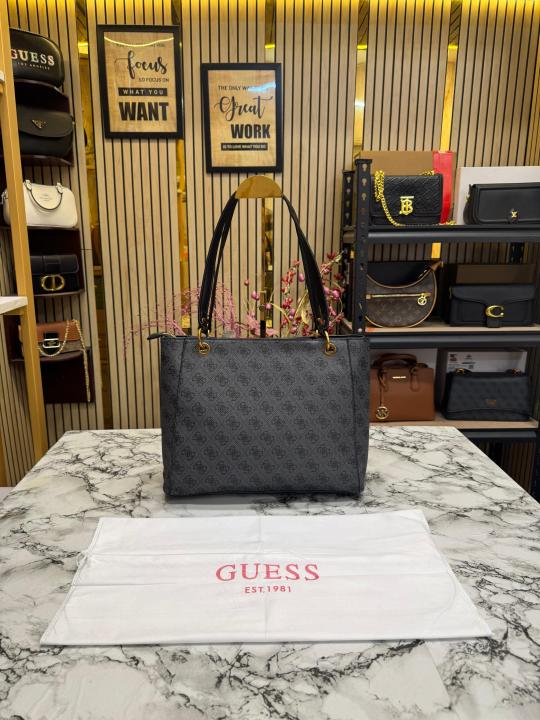 Guess Stone Eco Mietta Tote With Dust Bag (Grey)