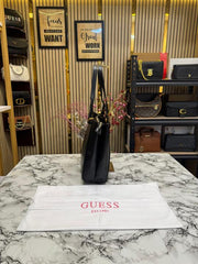 Guess Stone Eco Mietta Tote With Dust Bag (Black)