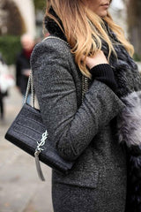 Ysl Kate Tassel Black Silver Shoulder Bag With Original Box