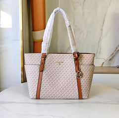 Micheal Kors MK Sullivan Zipper Tote Bag Beige Brown With Dustbag 3910 Beige Brown