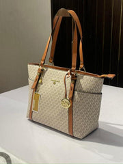 Micheal Kors MK Sullivan Zipper Tote Bag Beige Brown With Dustbag 3910 Beige Brown