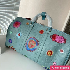 Louis Vuitton LV M21713 LV X YK Keepall Bandoulire Premium Unisex Duffle Bag With Dust Bag & Accessories (Blue - 685)
