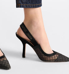 Dior Slingback Net Heels Pump For Women With Original Box And Carry Bag