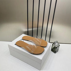 Loewe Clear Strap Tan Slide With OG Box & Dust Bag 2505