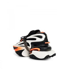 Balmain Unicorn Low-Neoprene & Calfskin in Black White Orange
