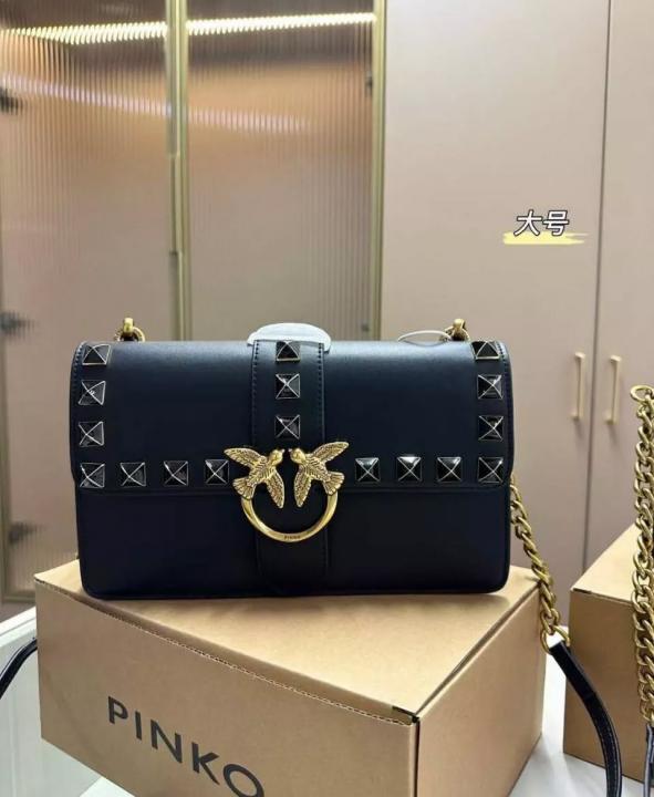 Pinko Love Studded Crossbody Bag With OG Box & Dust Bag Black 9917