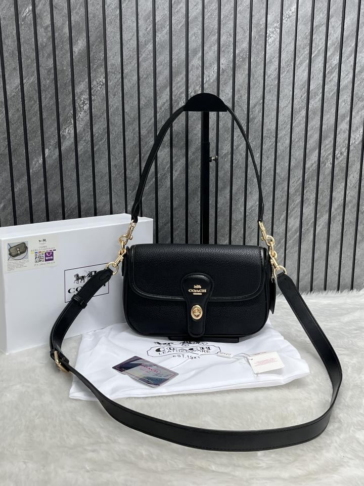Coach Turnlock Hadley Black Shoulder Crossbody Bag With OriginalBox