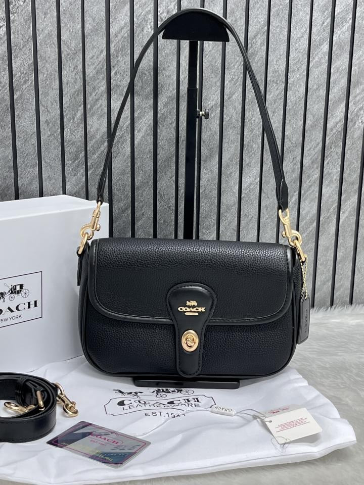 Coach Turnlock Hadley Black Shoulder Crossbody Bag With OriginalBox