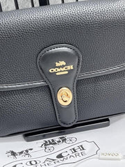Coach Turnlock Hadley Black Shoulder Crossbody Bag With OriginalBox