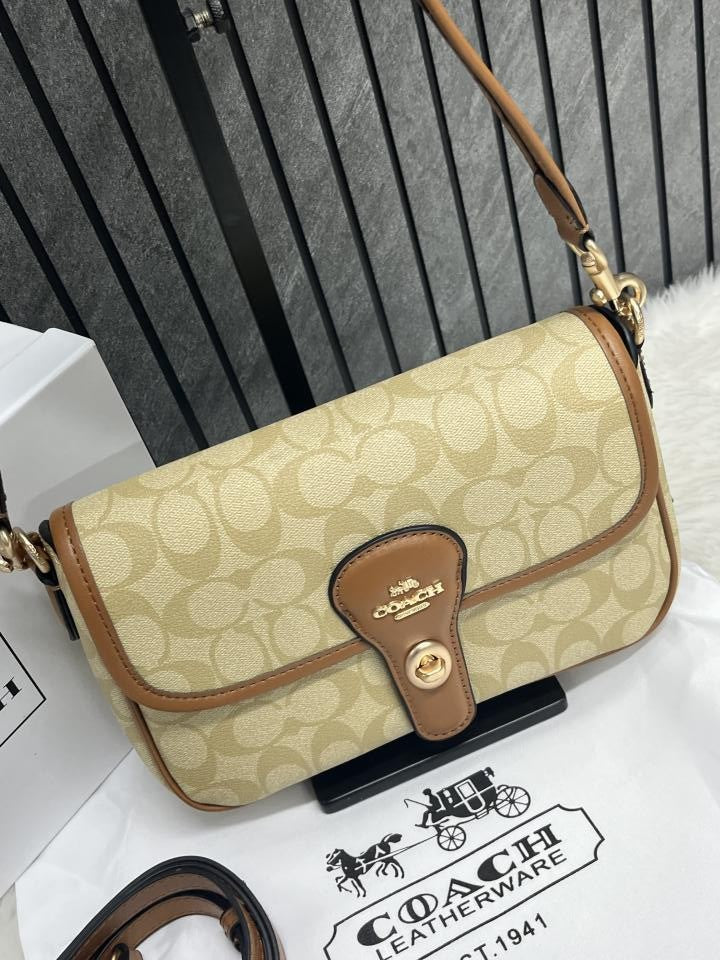 Coach Turnlock Hadley Black Shoulder Crossbody Bag With OriginalBox