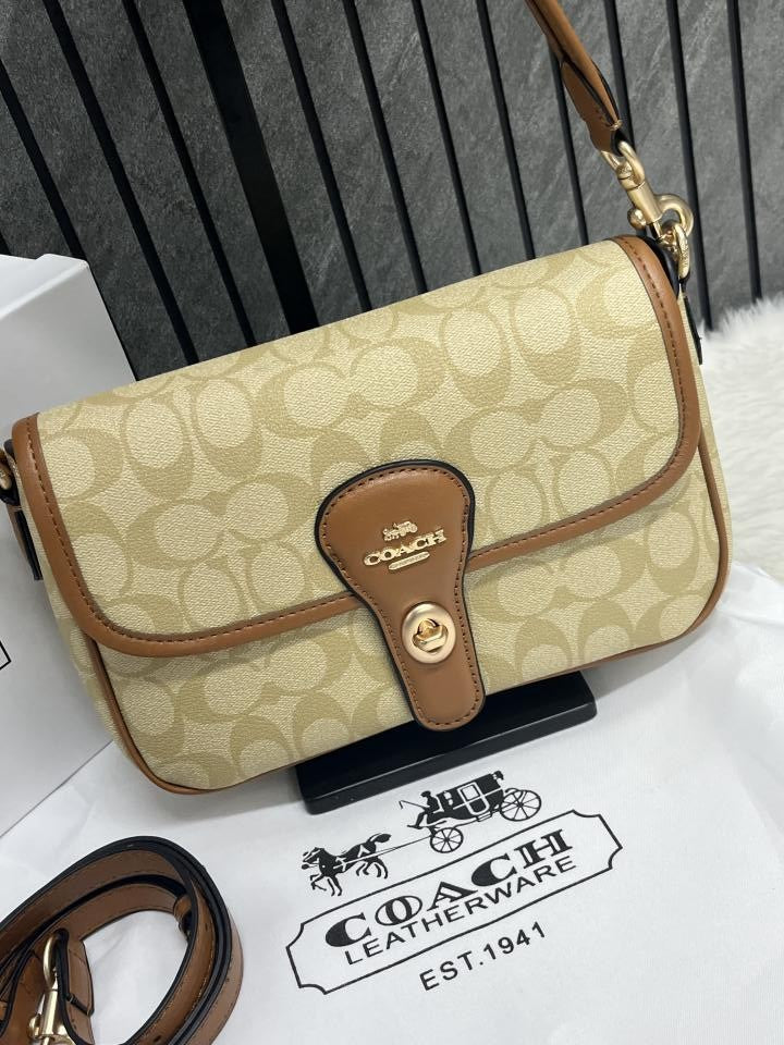 Coach Turnlock Hadley Black Shoulder Crossbody Bag With OriginalBox