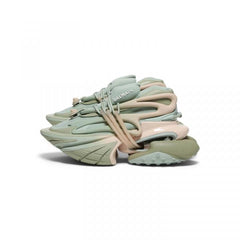 Balmain Unicorn Platform Sneakers Olive Salmon
