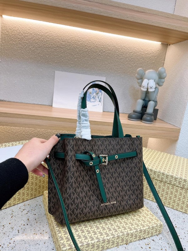 Michael Kors Emilia Green Handbag With Dust Cover 22311 Green