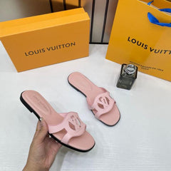 Louis Vuitton Lv Isola Pink Flat Mule For Her Wid OG Box Carry Bag Pink