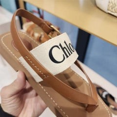 Chloe Woody Mule Flat Sandals For Women With Original Box And Dustcover