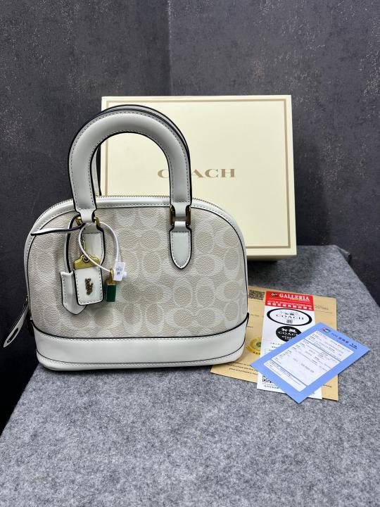Coach Sierra Satchel In Signature Canvas White With OG Box Dust Bag 88067 White