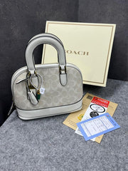 Coach Sierra Satchel In Signature Canvas White With OG Box Dust Bag 88067 White