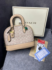 Coach Sierra Satchel In Signature Flower Rice Khakhi With OG Box Dust Bag 88067 Flower Rice Khaki