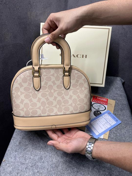 Coach Sierra Satchel In Signature Flower Rice Khakhi With OG Box Dust Bag 88067 Flower Rice Khaki