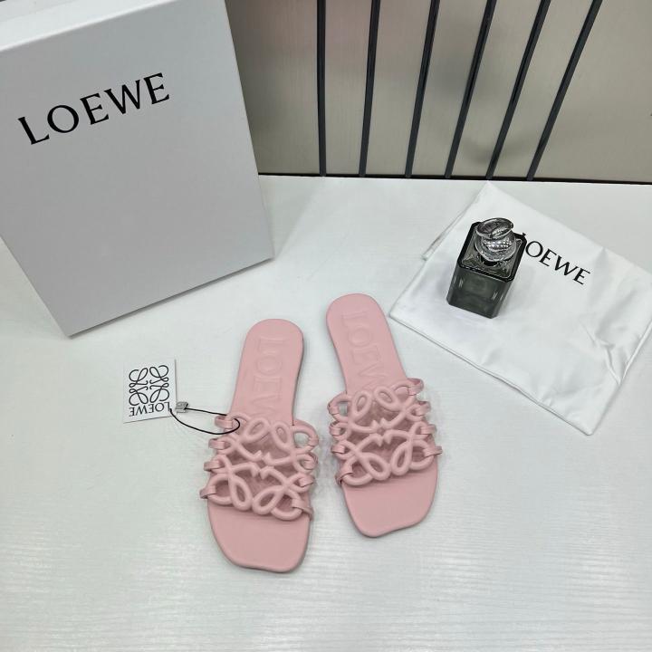 Loewe Petal Anagram Pink Slides For Women With Original Box And Dust Cover Pink 2506