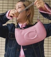 Coach GB Teri Shoulder Bag With Signature Quilting With OG Box & Dust Bag (CA548 Pink)