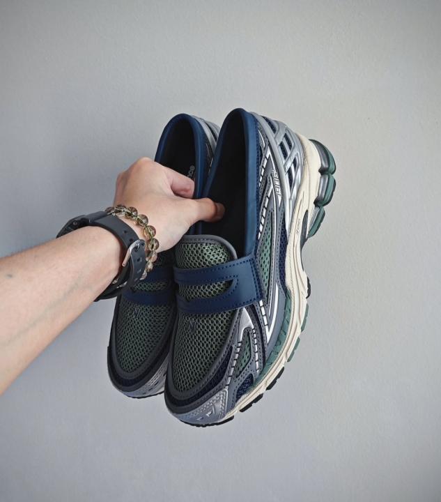 New Balance 1906L Silver Metallic Navy Loafer