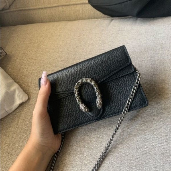 Gucci Dionysus Mini Bag In Black Leather With OG Box Dust Cover & Carry Bag Black 476430