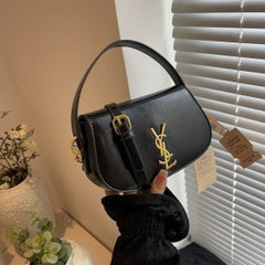 Ysl Saint Laurent Leather Shoulder Bag With OG Box & Dust Bag 3866 Black