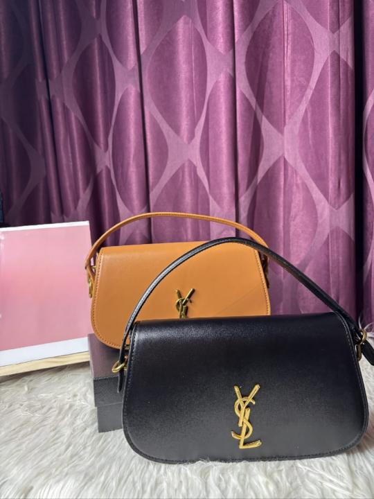 Ysl Saint Laurent Leather Shoulder Bag With OG Box & Dust Bag 3866 Black