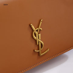Ysl Saint Laurent Leather Shoulder Bag With OG Box & Dust Bag 3866 Brown