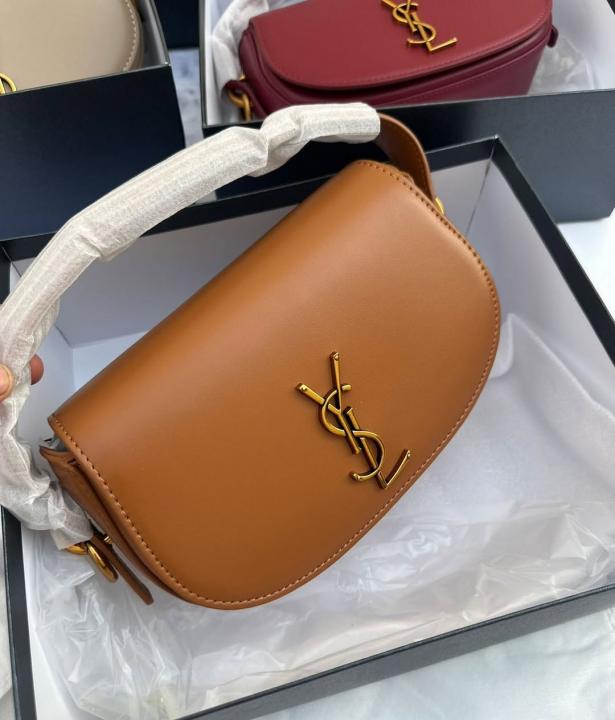 Ysl Saint Laurent Leather Shoulder Bag With OG Box & Dust Bag 3866 Brown