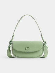 Coach Emmy Saddle Bag 23 Green With OG Box & Dust Bag C205 Green