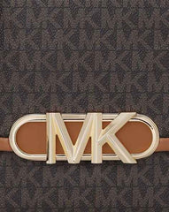 Michael Kors Parker Medium Logo Coffee Brown Messenger Bag With OG Box Dust Cover & Carry Bag 100828 Coffee Brown