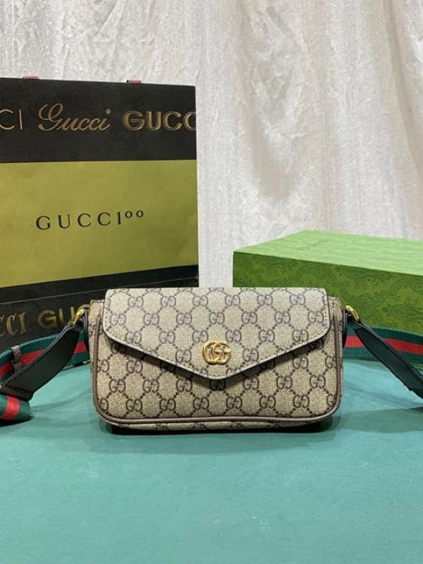 Gucci Ophidia mini GG Supreme Canvas Shoulder Bag With OG Double Box Carry Bag 764961