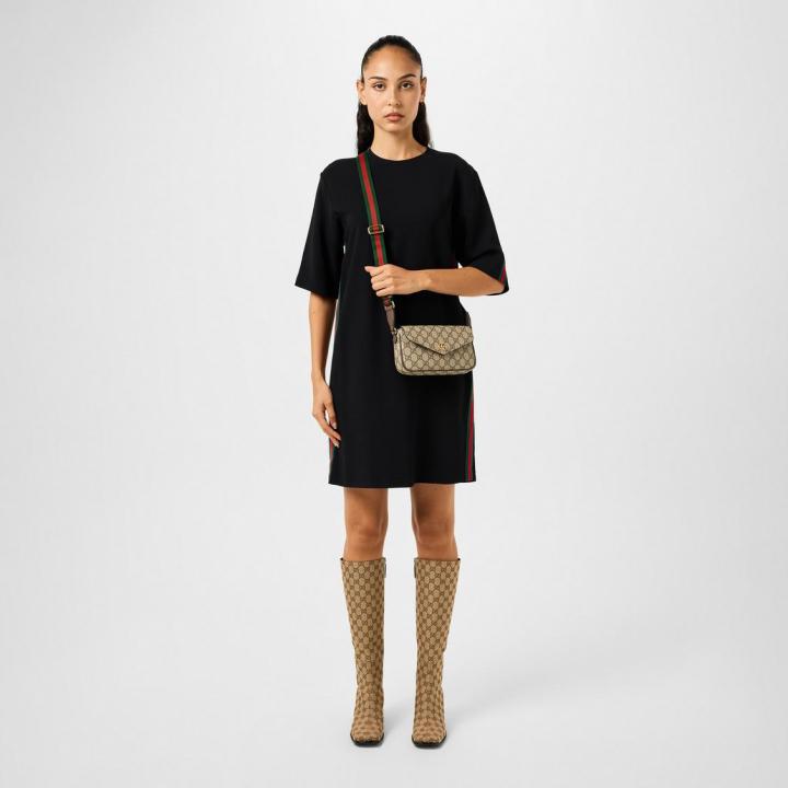 Gucci Ophidia mini GG Supreme Canvas Shoulder Bag With OG Double Box Carry Bag 764961