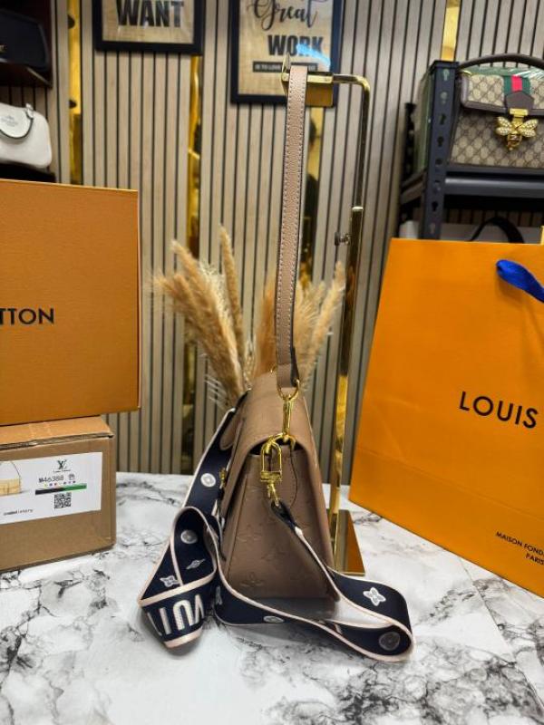 LOUIS VUITTON MARELLINI SHOULDER BAG WITH DOUBLE OG BOX AND DUST BAG INCLUDING CARRY BAG (APRICOT)