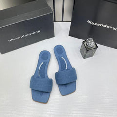 Alexander Wang Flats With OG Box Carry Bag Denim Blue 2025-6 Denim Blue