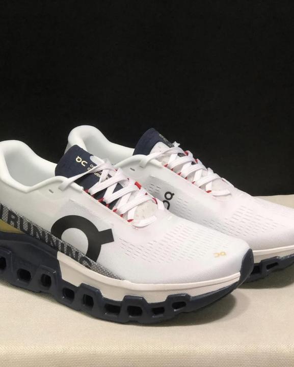 On Cloudmonster White Midnight Running Shoes