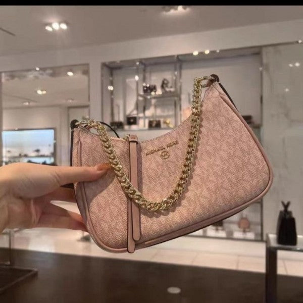 Michael Kors MK Jet Set Charm Small Logo Pochette With OG Box (5575 Pink Pink)