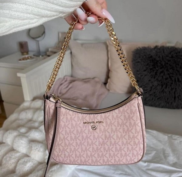 Michael Kors MK Jet Set Charm Small Logo Pochette With OG Box (5575 Pink Pink)