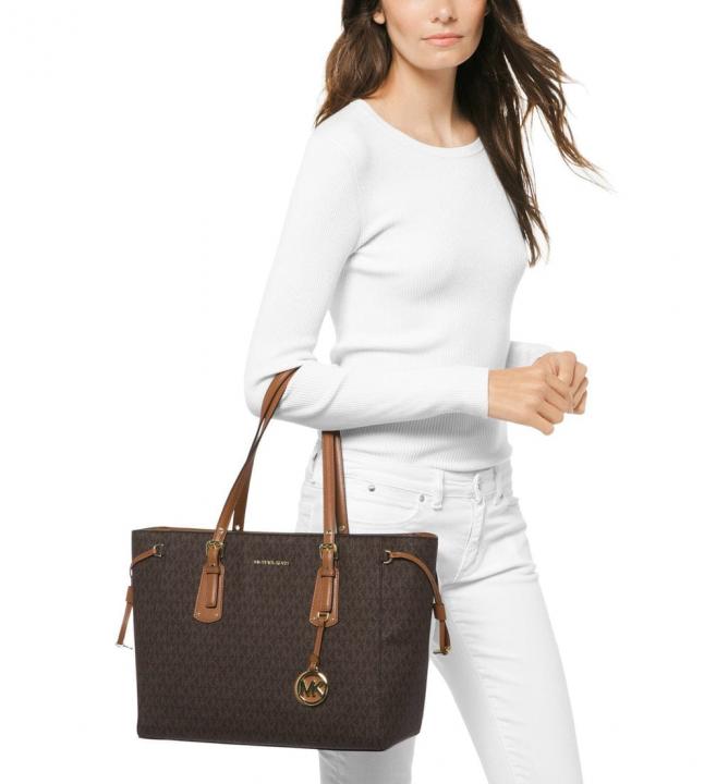 Michael Kors Voyager Coffee Brown Tote With Dust Cover (2616 Coffee Brown)