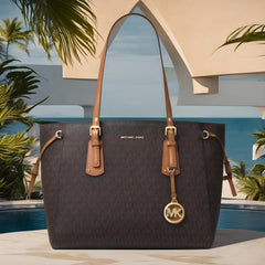 Michael Kors Voyager Coffee Brown Tote With Dust Cover (2616 Coffee Brown)