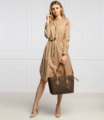 Michael Kors Voyager Coffee Brown Tote With Dust Cover (2616 Coffee Brown)