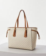 Michael Kors Voyager Beige Brown Tote With Dust Cover (2616 Beige Brown)