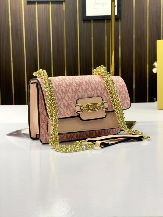 Michael Kors MK Heather Shoulder Bag With OG Box & Dust Bag (100836 Pink)