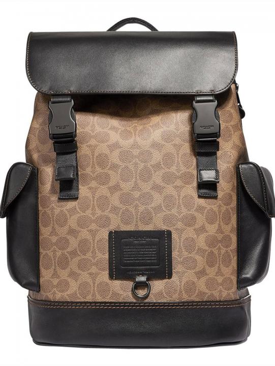 Coach Apricot Black Rivington ColorBlock Unisex Backpack With DustCover