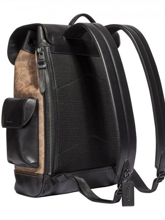 Coach Apricot Black Rivington ColorBlock Unisex Backpack With DustCover