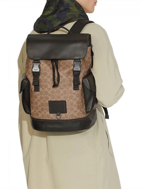 Coach Apricot Black Rivington ColorBlock Unisex Backpack With DustCover